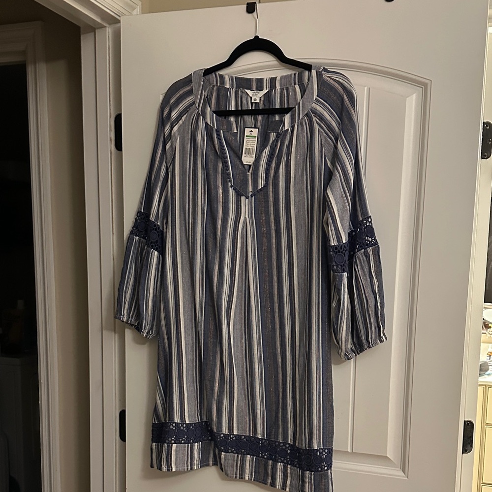 Crown and Ivy Striped Blue and White Women's dress